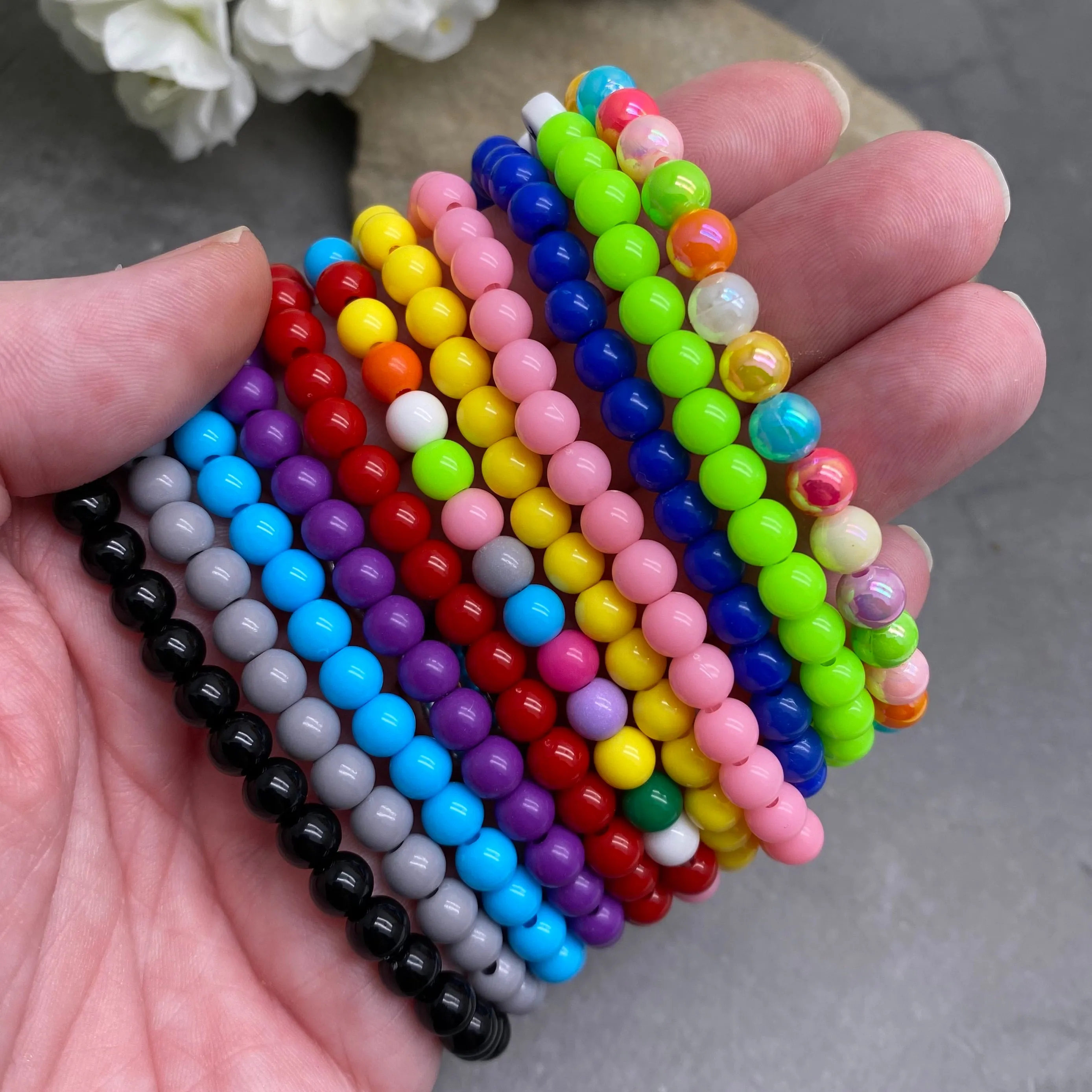 Small Star Acrylic Bead Anklet - Colour Choice