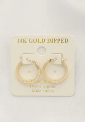 Square Edge 14k Gold Dipped Hoop Earring