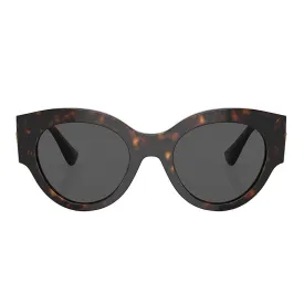 Versace Round Non-Polarized Sunglasses - Havana/Dark Gray
