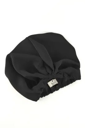 Washed Silk Hair Turban In Black