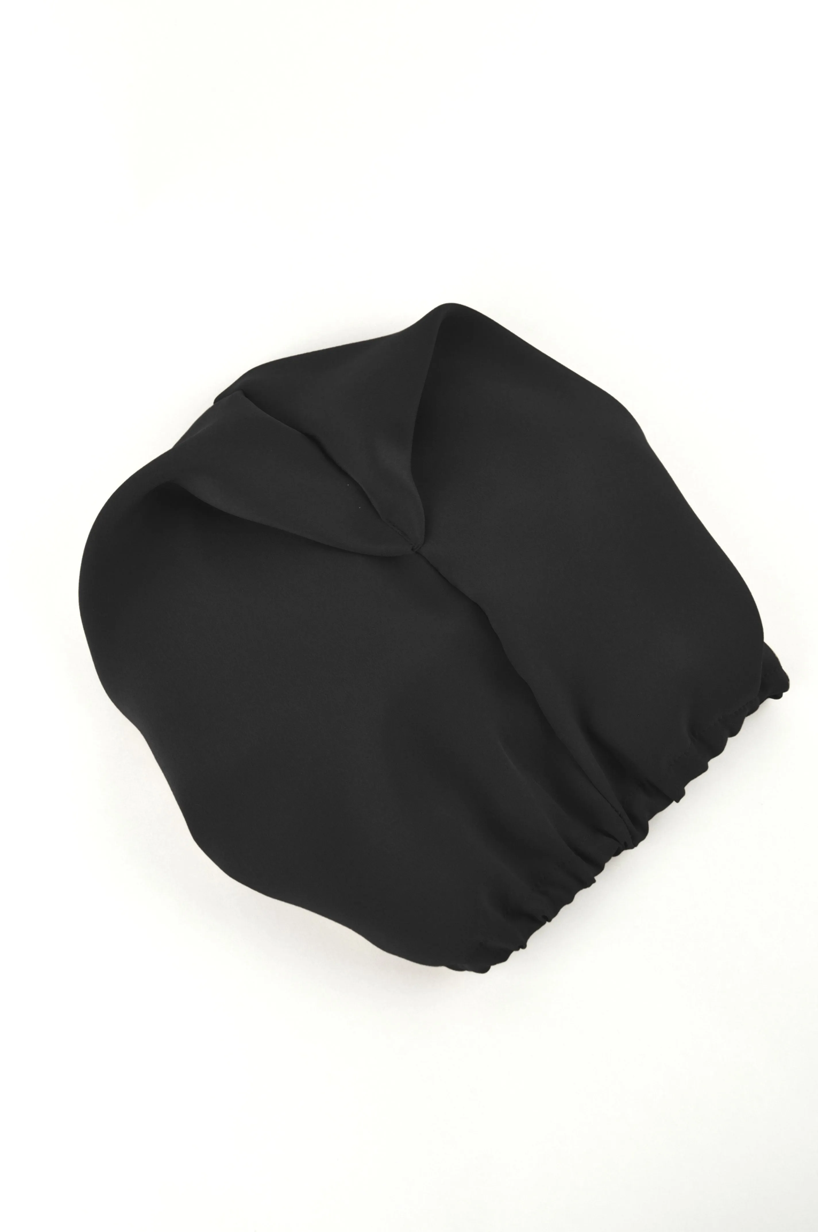 Washed Silk Hair Turban In Black