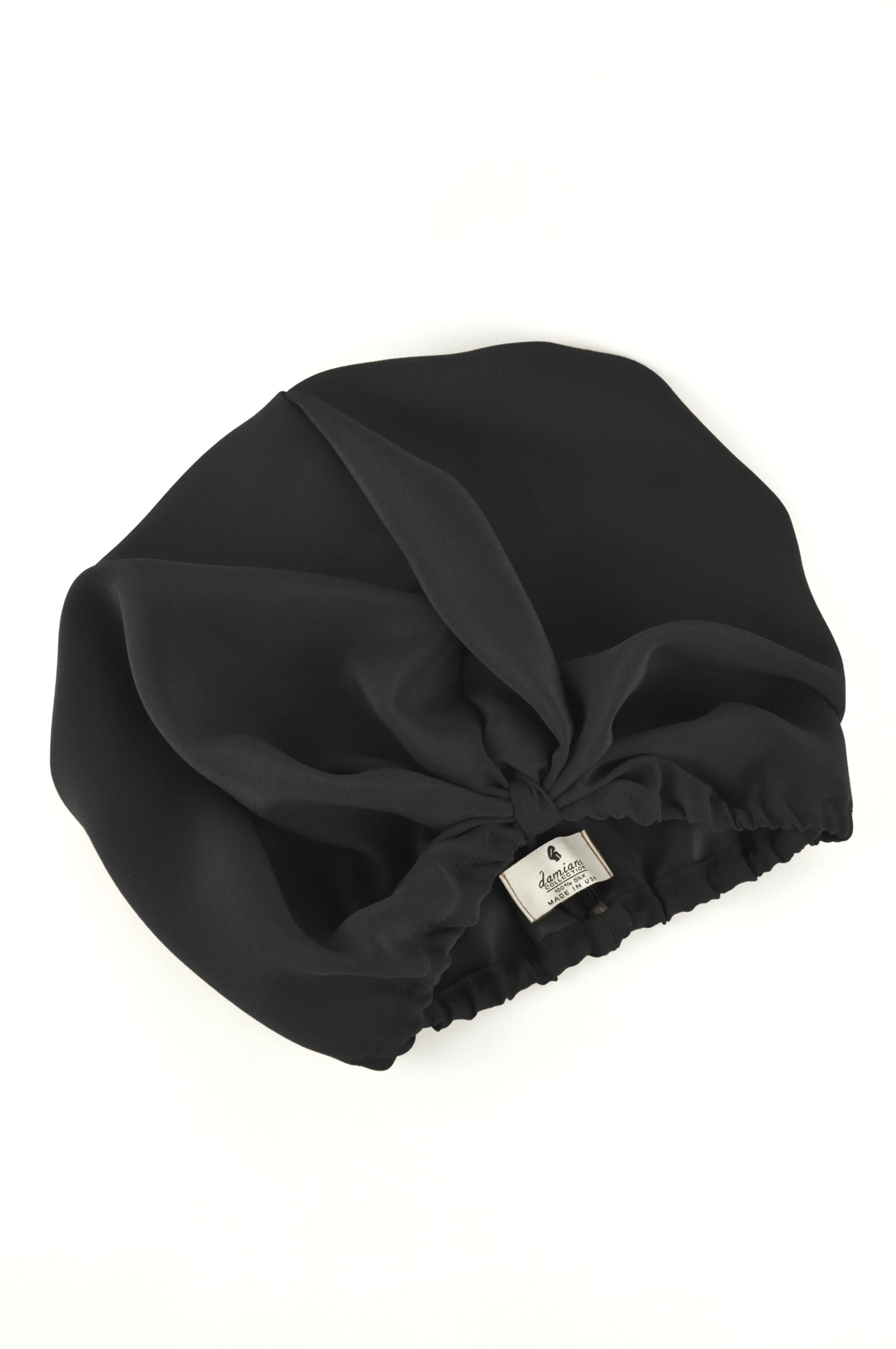 Washed Silk Hair Turban In Black