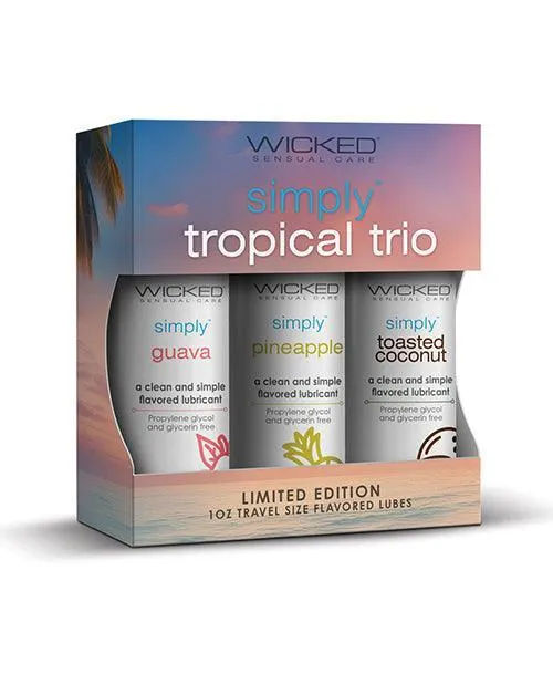 Wicked Sensual Care Tropical Trio Travel Size Flavored Lubes - 1 oz Bottles